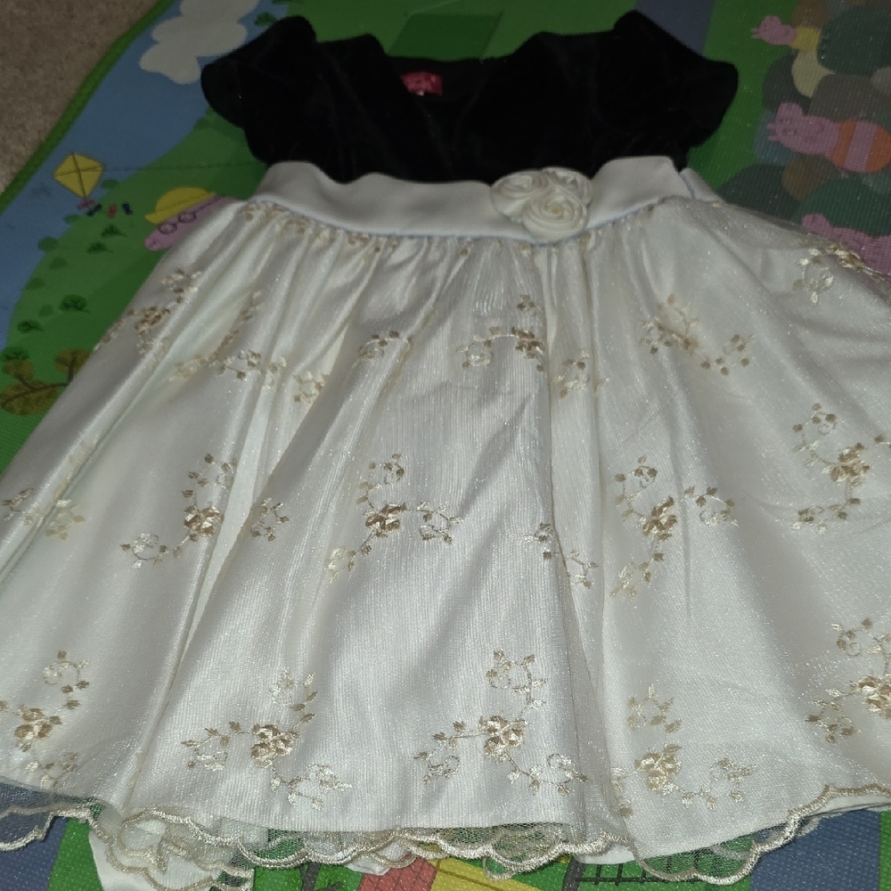 Elegant Black and Cream Kids Formal Dress